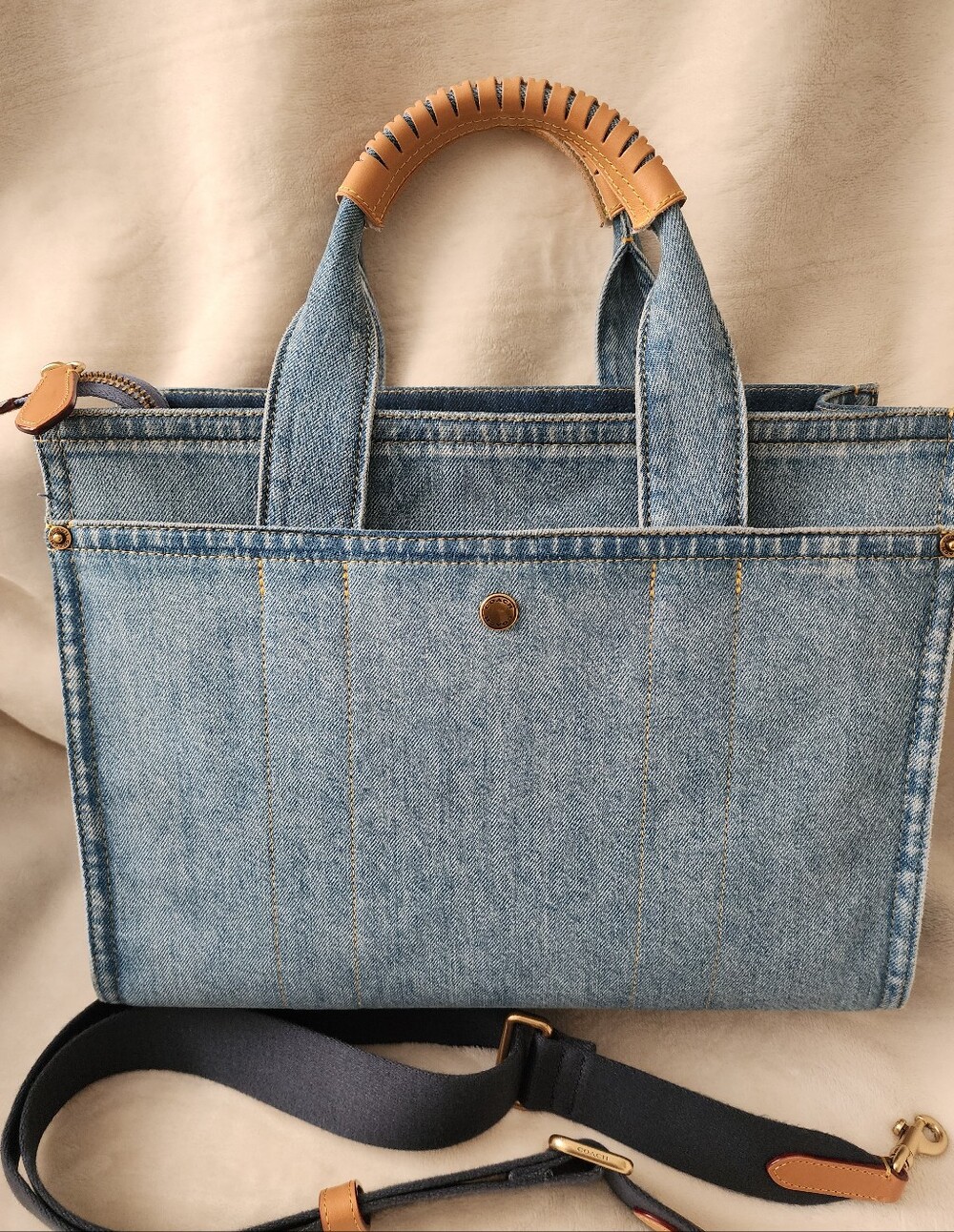 Coach Denim Cargo Tote - Picture 2 of 7